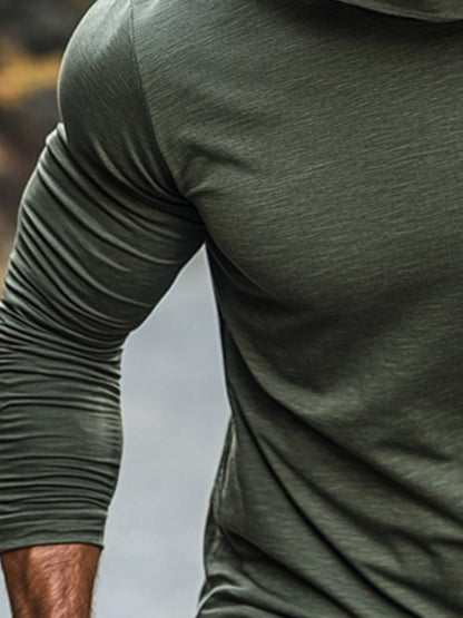 Men's Outdoor Sun Protection Breathable Cool Hooded Sun Protection Long Sleeve Top