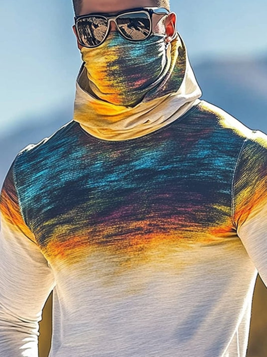 Men's Outdoor Sun Protection Breathable Cool Hooded Sun Protection Long Sleeve Top