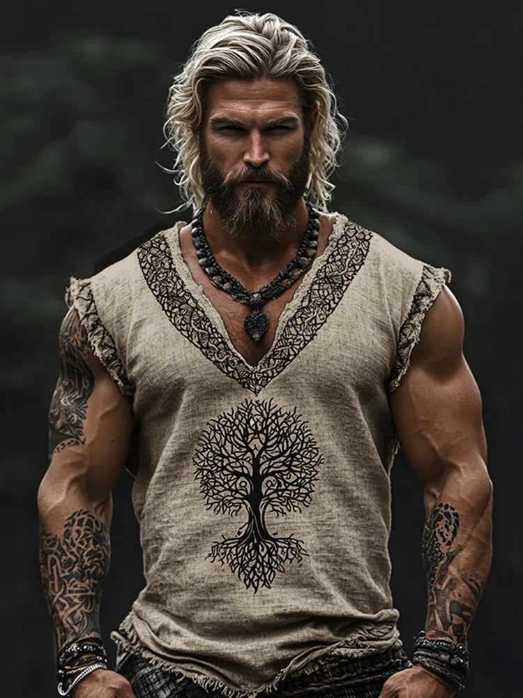 Men's Viking Tree Of Life Inspired Celtic Knot Retro Tank Top