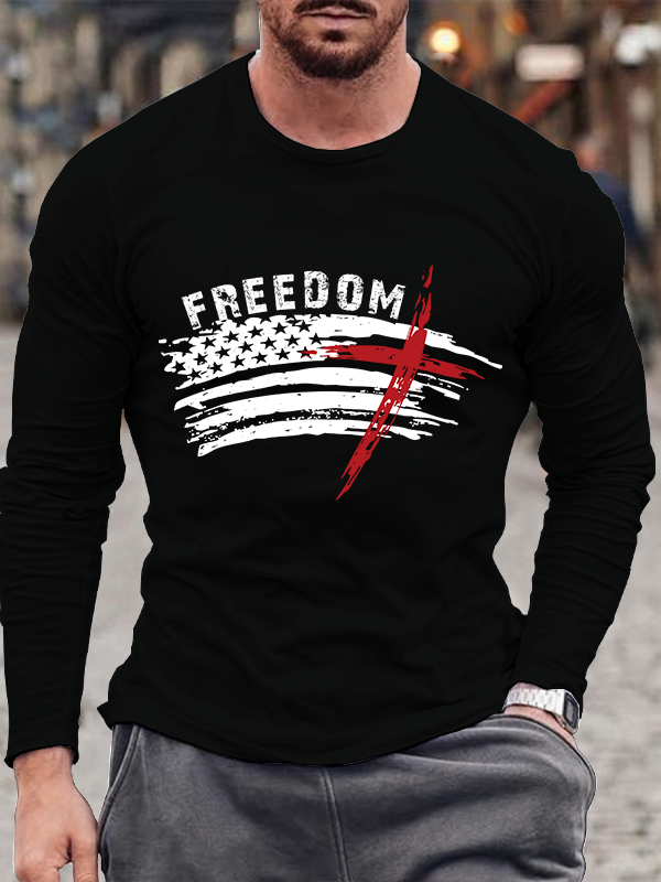 American flag cross Long Sleeve T-Shirt