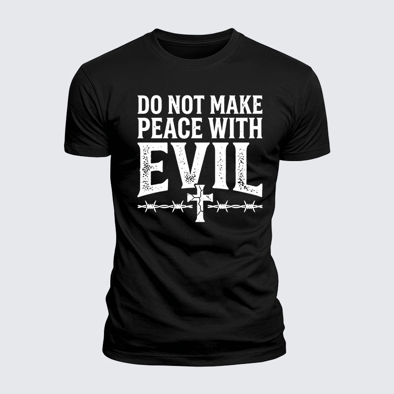 Luxe Mercerized Cotton Tee - Make No Peace with Evil Knight Templar Jerusalem Cross