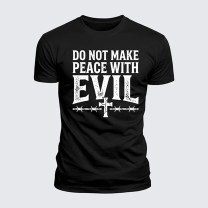 Luxe Mercerized Cotton Tee - Make No Peace with Evil Knight Templar Jerusalem Cross