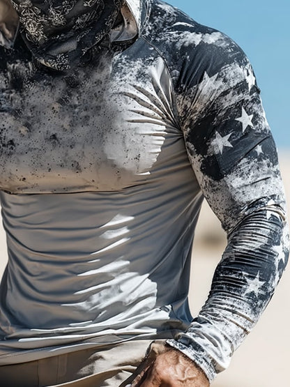 Men's Outdoor Sun Protection Breathable Cool Hooded Sun Protection Long Sleeve Top