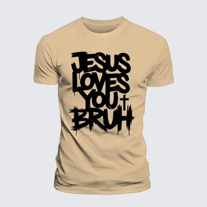 Luxe Mercerized Cotton Tee - Jesus Loves You Bruh