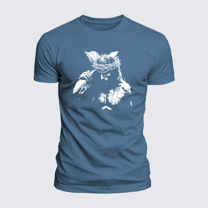 Luxe Mercerized Cotton Tee - Jesus Holding Cross