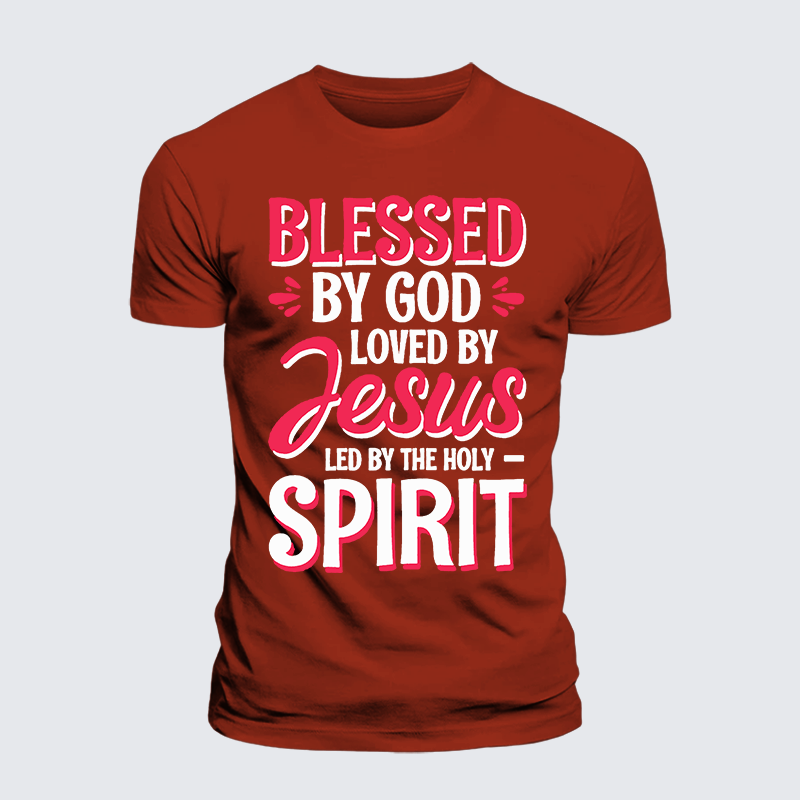 Luxe Mercerized Cotton Tee - Blessed By God Loved By Jesus Led By The Holy Spirit