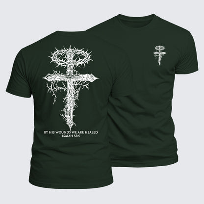 Luxe Mercerized Cotton Tee - By His Wounds We Are Healed