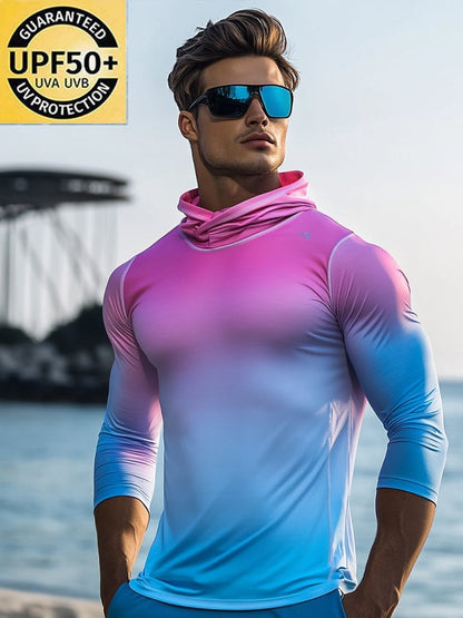 Men's Outdoor Sun Protection Breathable Cool Hooded Sun Protection Long Sleeve Top