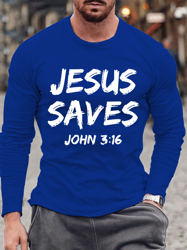 Jesus Saves John 3:16 Long Sleeve T-Shirt