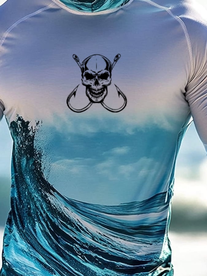 Men's Outdoor Sun Protection Breathable Cool Hooded Sun Protection Long-Sleeved Top