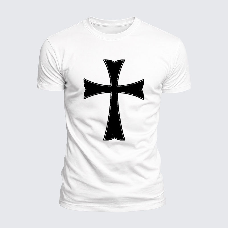 Luxe Mercerized Cotton Tee - Knights Templar Crusader Cross