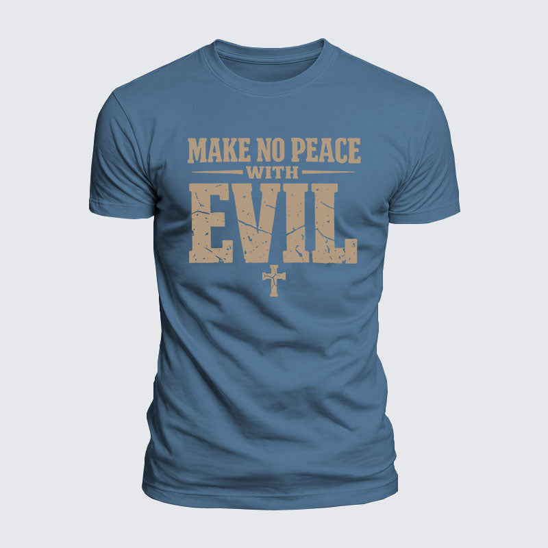 Luxe Mercerized Cotton Tee -  Make No Peace with Evil Knight Templar Jerusalem Cross