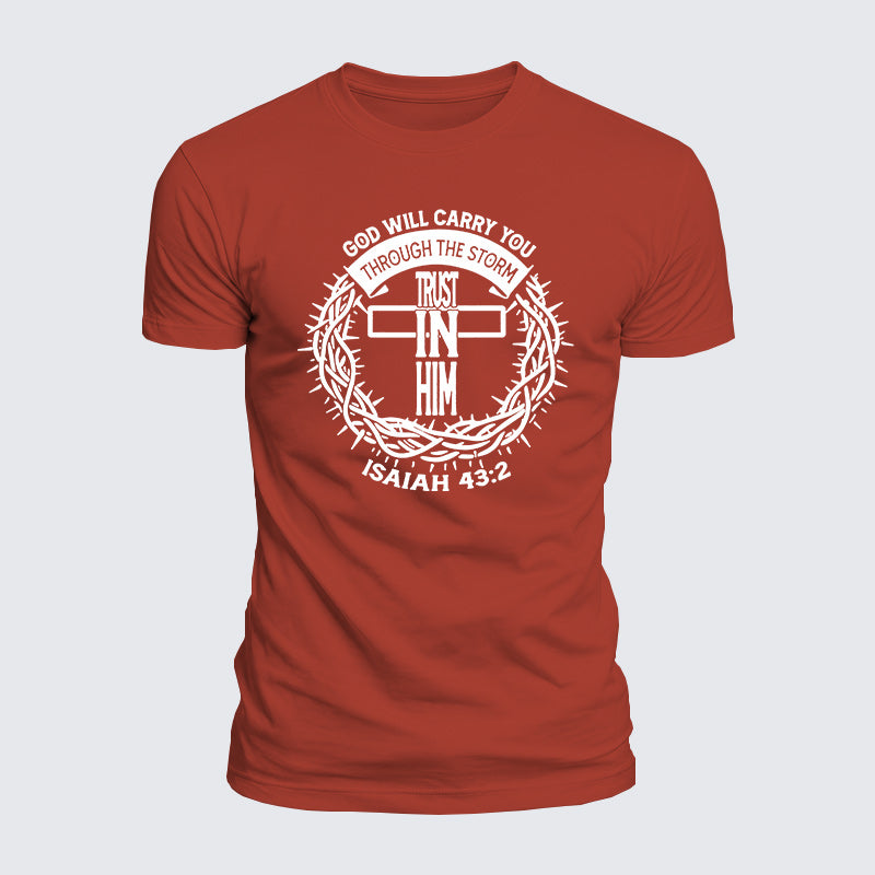 Luxe Mercerized Cotton Tee - God Will Carry You Through The Storm