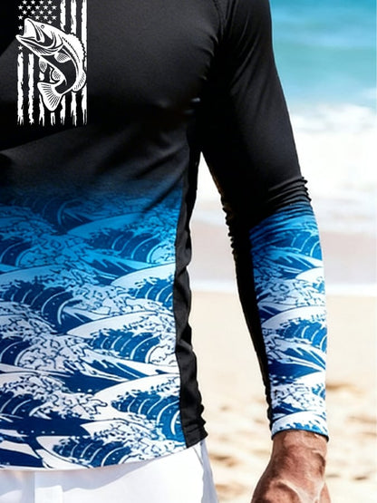 Men's Outdoor Sun Protection Breathable Cool Hooded Sun Protection Long-Sleeved Top