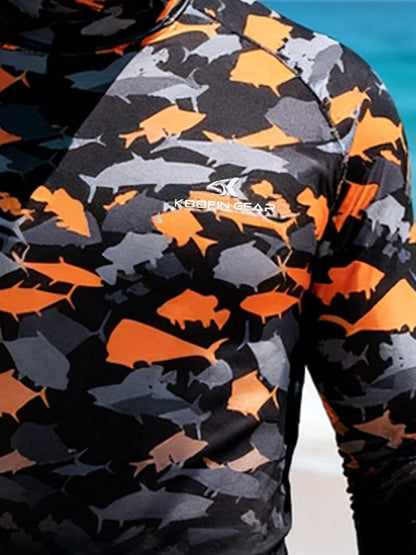 Men's Outdoor Sun Protection Breathable Cool Hooded Sun Protection Long-Sleeved Top