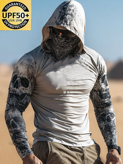 Men's Outdoor Sun Protection Breathable Cool Hooded Sun Protection Long Sleeve Top