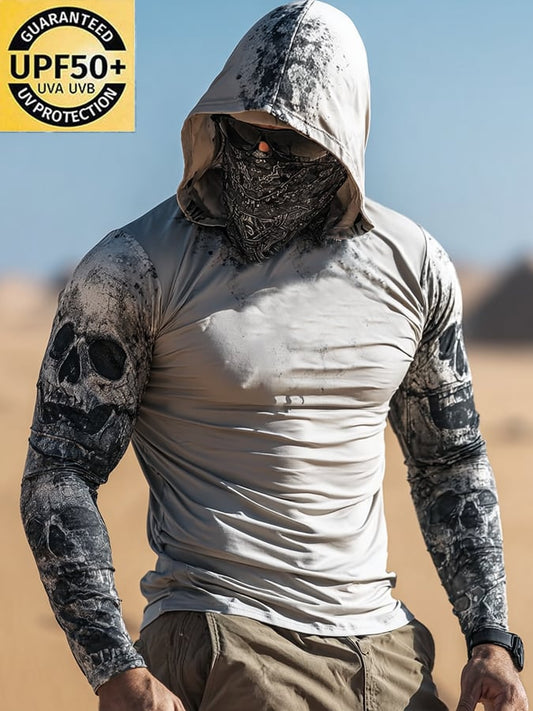 Men's Outdoor Sun Protection Breathable Cool Hooded Sun Protection Long Sleeve Top