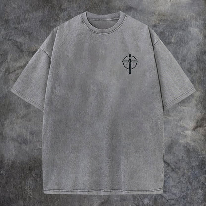 Seek First The Kingdom Of God Printed Oversize Washed T-Shirt