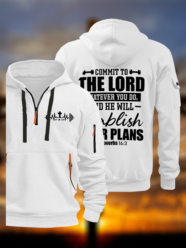 Commit To The Lord Whatever You Do Jesus God Christian Zipper Hoodies
