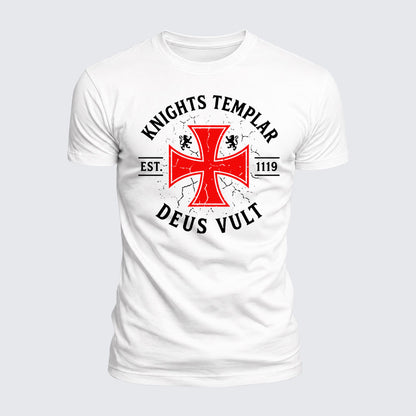 Luxe Mercerized Cotton Tee - Knights Templar Deus Vult