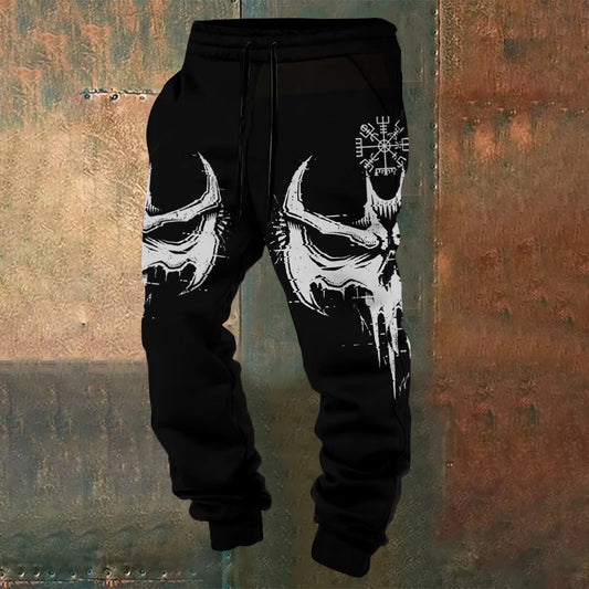 Viking Skull Batman Print Sports Pants