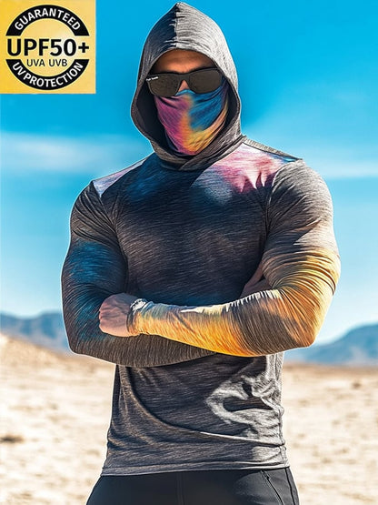 Men's Outdoor Sun Protection Breathable Cool Hooded Sun Protection Long Sleeve Top