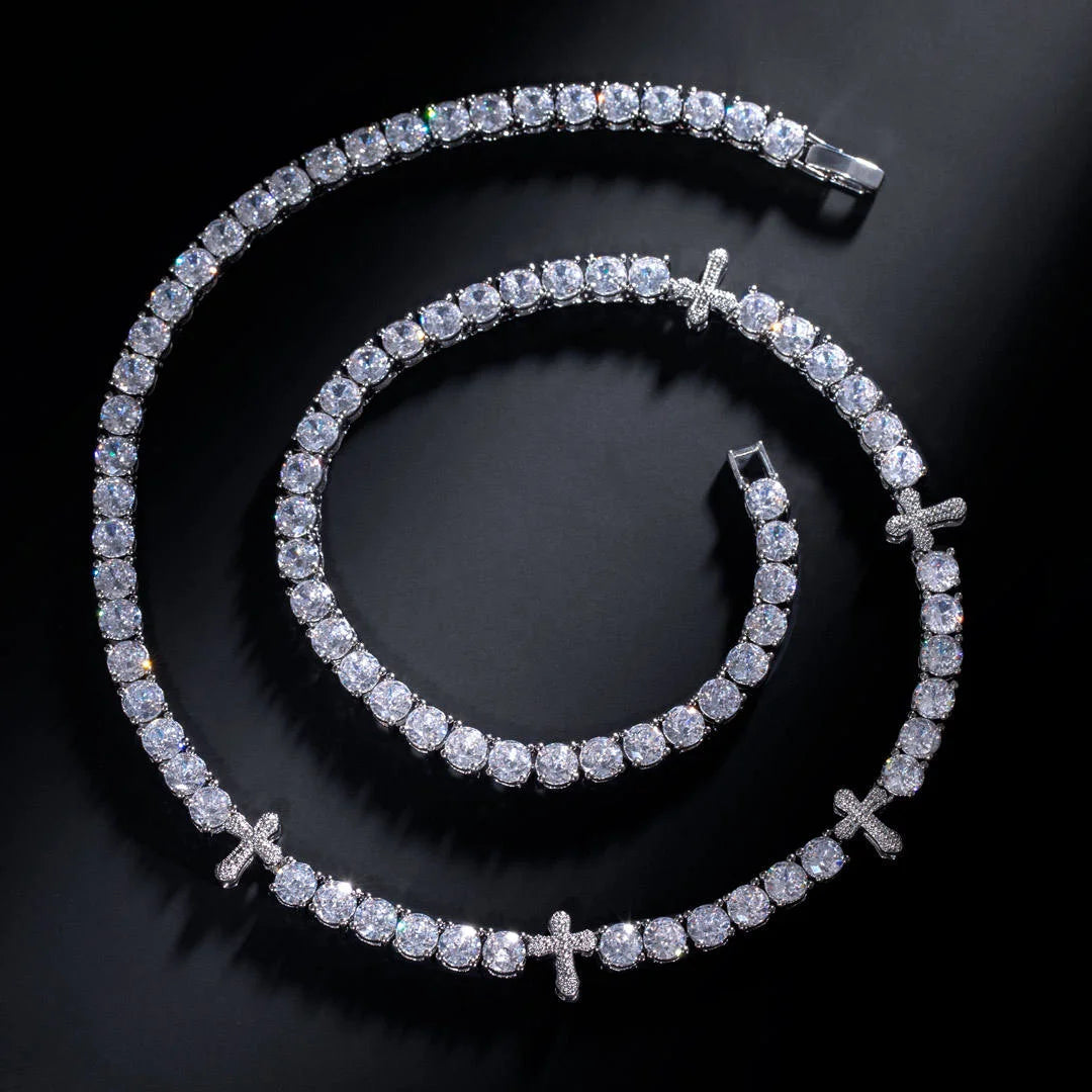 5mm Iced Cross Tennis Chain
