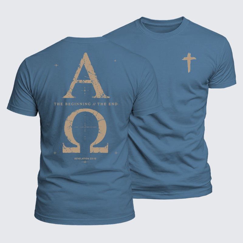 Luxe Mercerized Cotton Tee - Alpha and the Omega Revelation 22:13