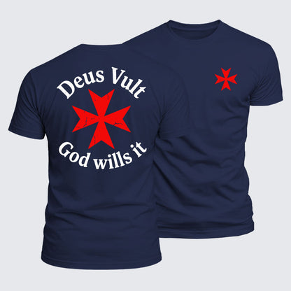 Luxe Mercerized Cotton Tee - Deus Vult: God Wills It