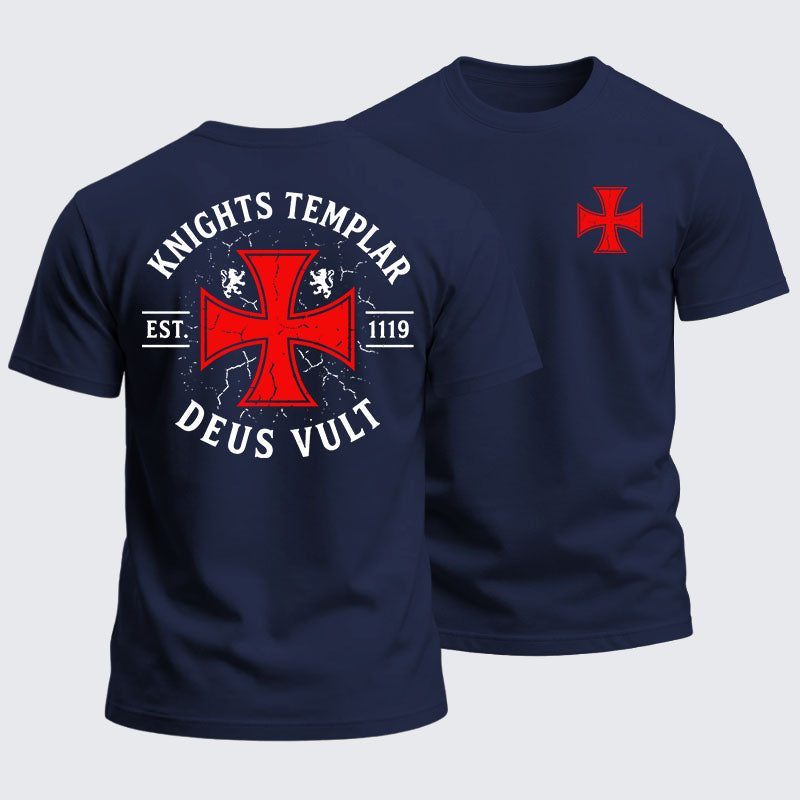 Heavyweight Cotton Tee - Knights Templar Deus Vult