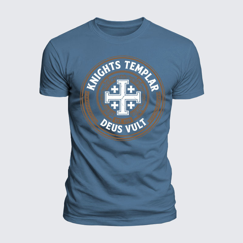 Luxe Mercerized Cotton Tee -  Knights Templar Deus Vult