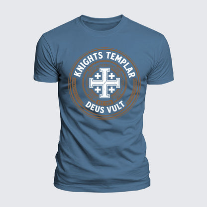 Luxe Mercerized Cotton Tee -  Knights Templar Deus Vult