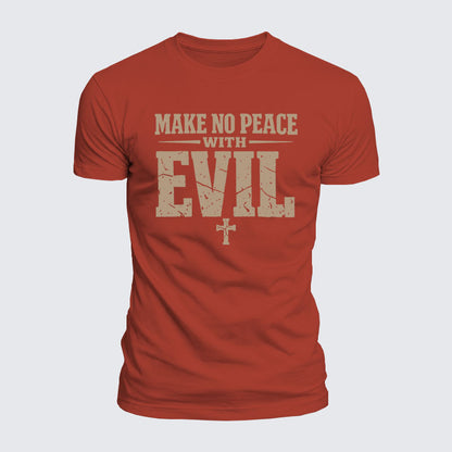 Luxe Mercerized Cotton Tee -  Make No Peace with Evil Knight Templar Jerusalem Cross