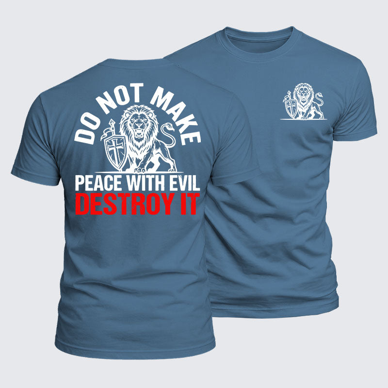Luxe Mercerized Cotton Tee -  Make No Peace with Evil Knight Templar Jerusalem Cross