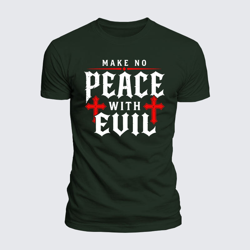 Luxe Mercerized Cotton Tee - Make No Peace with Evil Knight Templar Jerusalem Cross