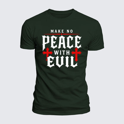 Luxe Mercerized Cotton Tee - Make No Peace with Evil Knight Templar Jerusalem Cross