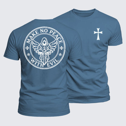 Luxe Mercerized Cotton Tee - Make No Peace with Evil Knight Templar Jerusalem Cross