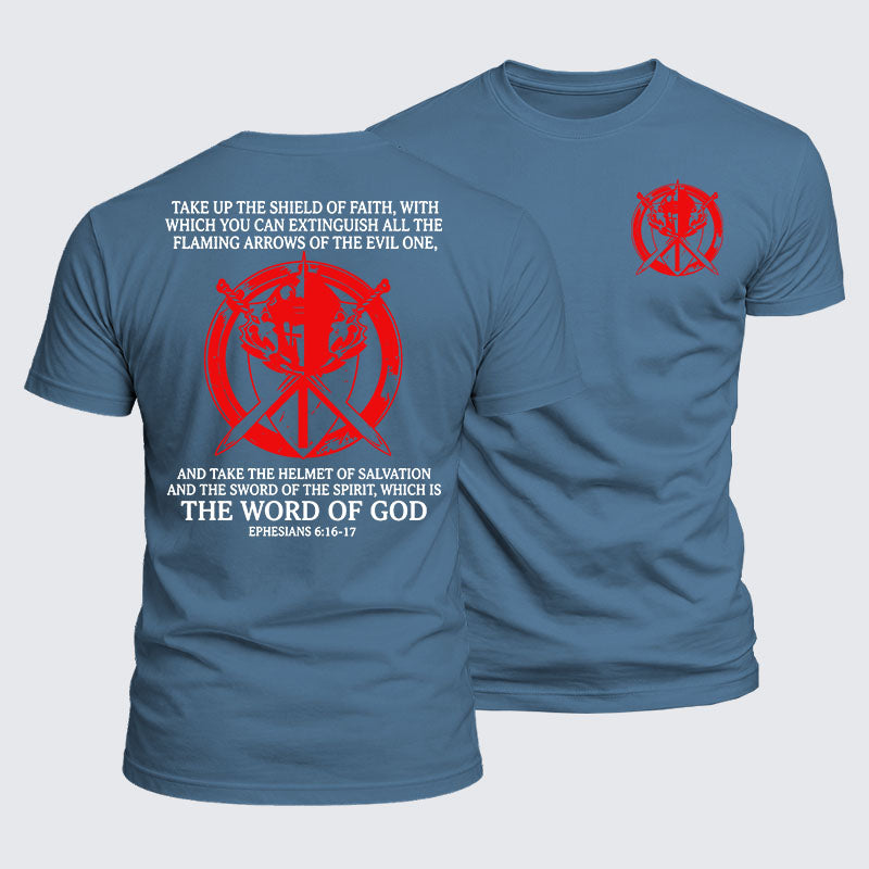 Luxe Mercerized Cotton Tee - Knight Templar Christian Warrior The Shield Of Faith