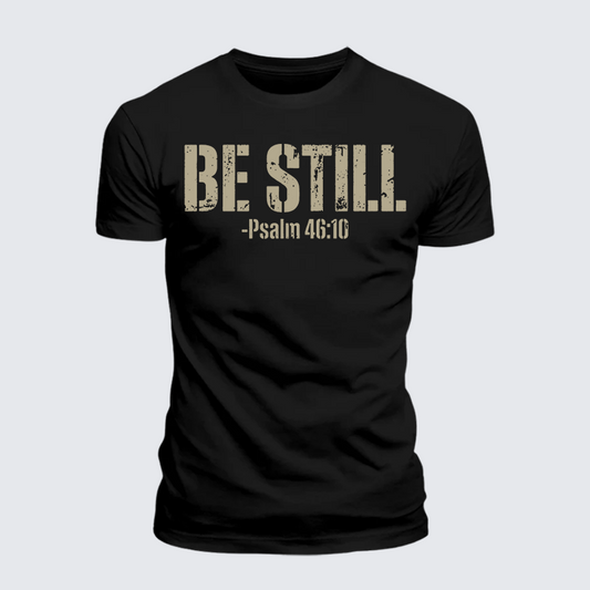 Luxe Mercerized Cotton Tee - Be Still Psalm 46:10