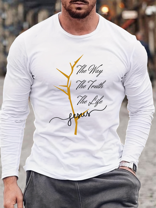 Jesus The Way The Truth The Life  Cotton Long Sleeve T-Shirt