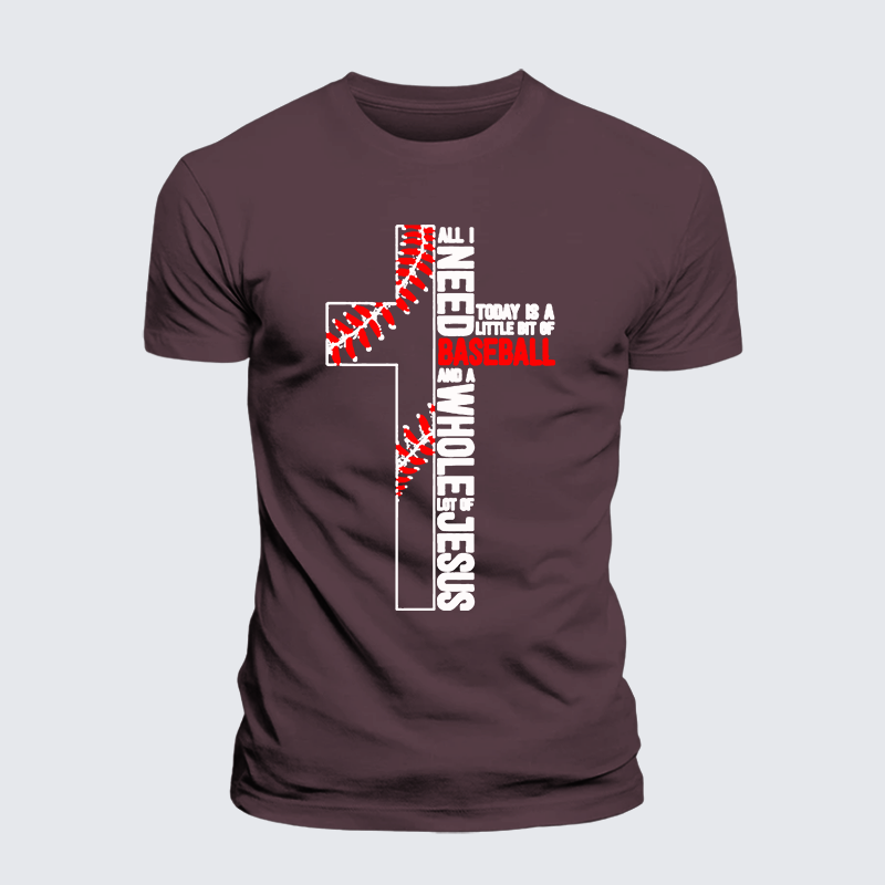 Luxe Mercerized Cotton Tee - I Need Baseball And Jesus