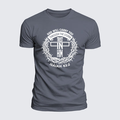 Luxe Mercerized Cotton Tee - God Will Carry You Through The Storm