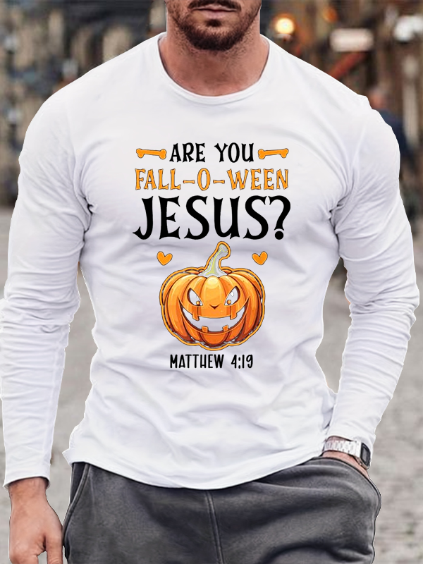 Christian Halloween Jesus Christ Trick Or Treat Christianity  Cotton Long Sleeve T-Shirt