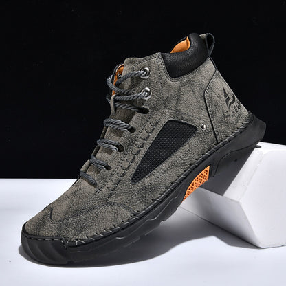 BIG SALE LIMITED STOCK! Men's Comfortable Handmade Leather Boots – Waterproof, Arch Support, Pressure Relief, Spacious Toe Box Outdoor Leather Shoes
