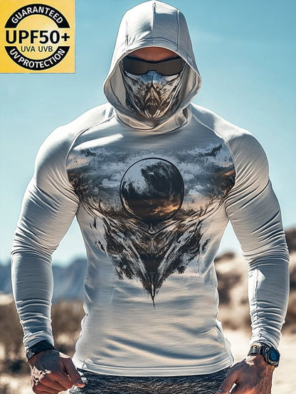 Men's Outdoor Sun Protection Breathable Cool Hooded Sun Protection Long Sleeve Top
