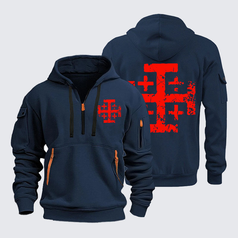 Zipper Hoodies - Knights Templar Jerusalem Cross