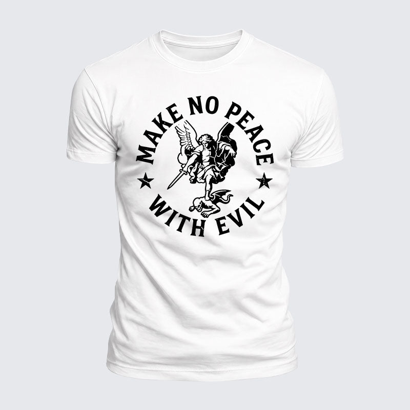 Luxe Mercerized Cotton Tee - Make No Peace with Evil Knight Templar Jerusalem Cross