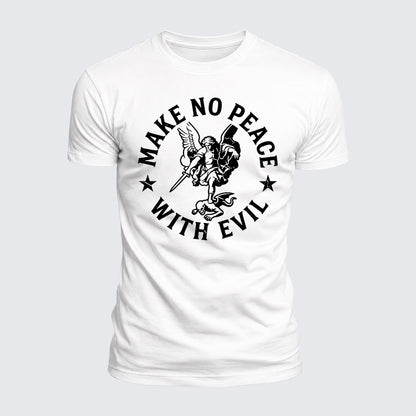 Luxe Mercerized Cotton Tee - Make No Peace with Evil Knight Templar Jerusalem Cross