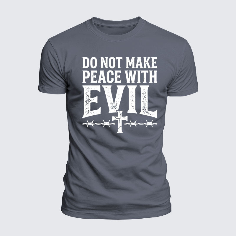Luxe Mercerized Cotton Tee - Make No Peace with Evil Knight Templar Jerusalem Cross