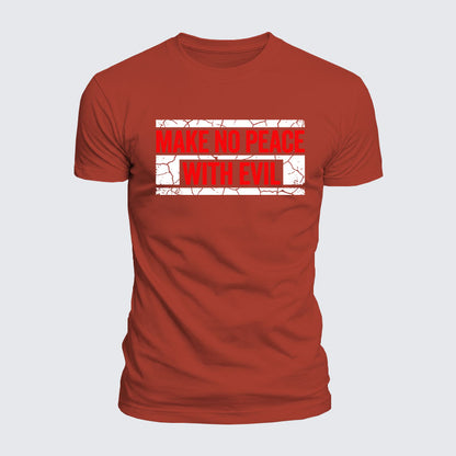Luxe Mercerized Cotton Tee - Make No Peace with Evil Knight Templar Jerusalem Cross